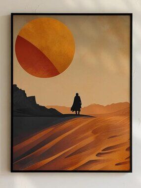 Sand Dune Art Print: Mid Century Modern Desert Landscape